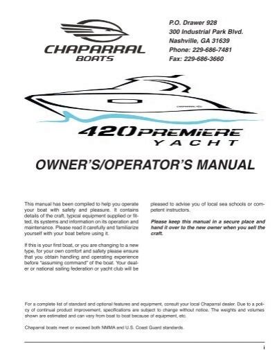 pdf 4. . Chaparral boats owners manual